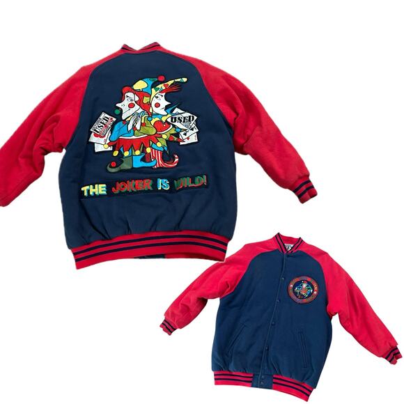 RARE Vintage Get Used by Elie Joker Is Wild Bomber Jacket / Men’s Medium - - Picture 2 of 6